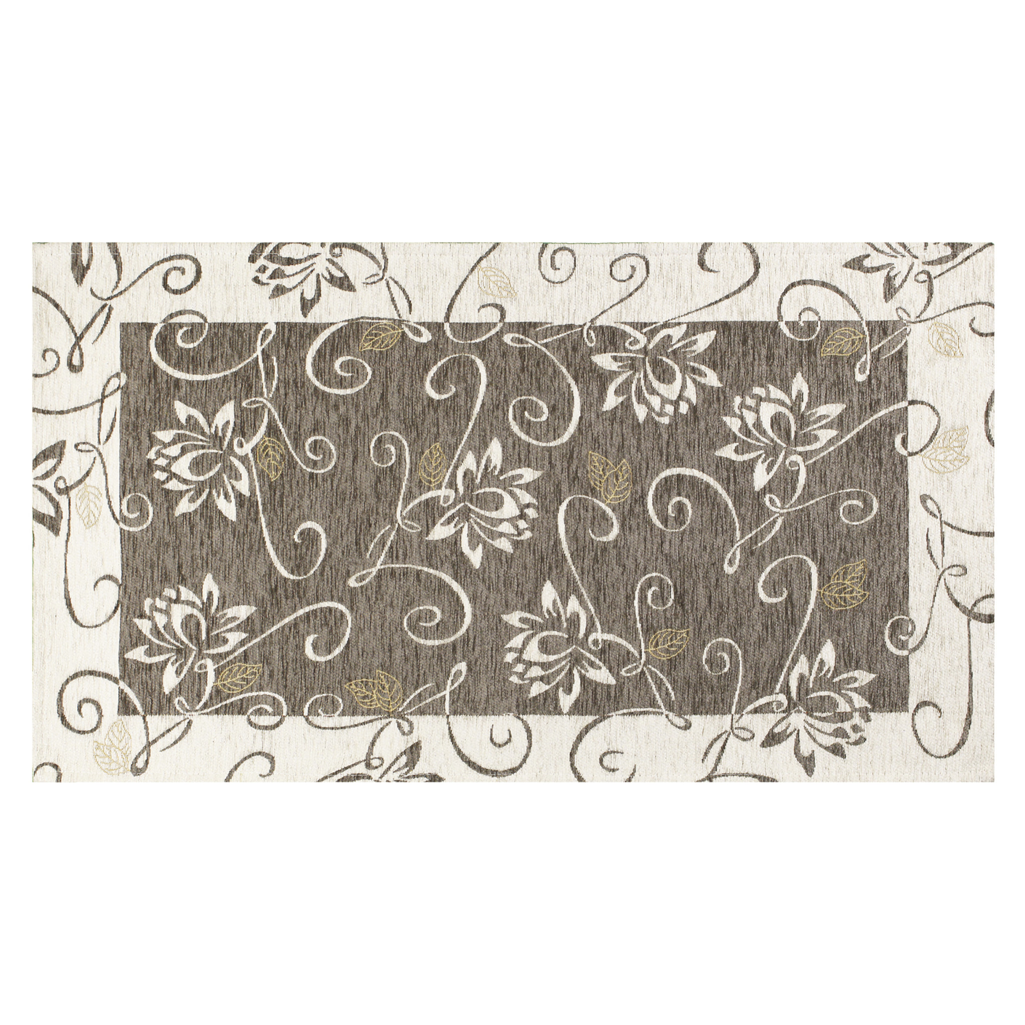 TAPPETO ARREDO DIS.NINFEA COL. GRIGIO CALDO 65X175 CM CON ANTISCIVOLO