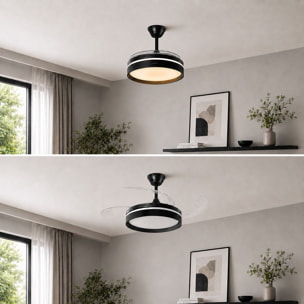 Ventilatore da soffitto con luce LED, 4 pale retrattili e telecomando InnovaGoods