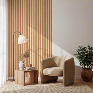 Rouleau revêtement adhésif vinyle au mètre - Sticker mural panneau de bois - CLAIR ET FONCÉ