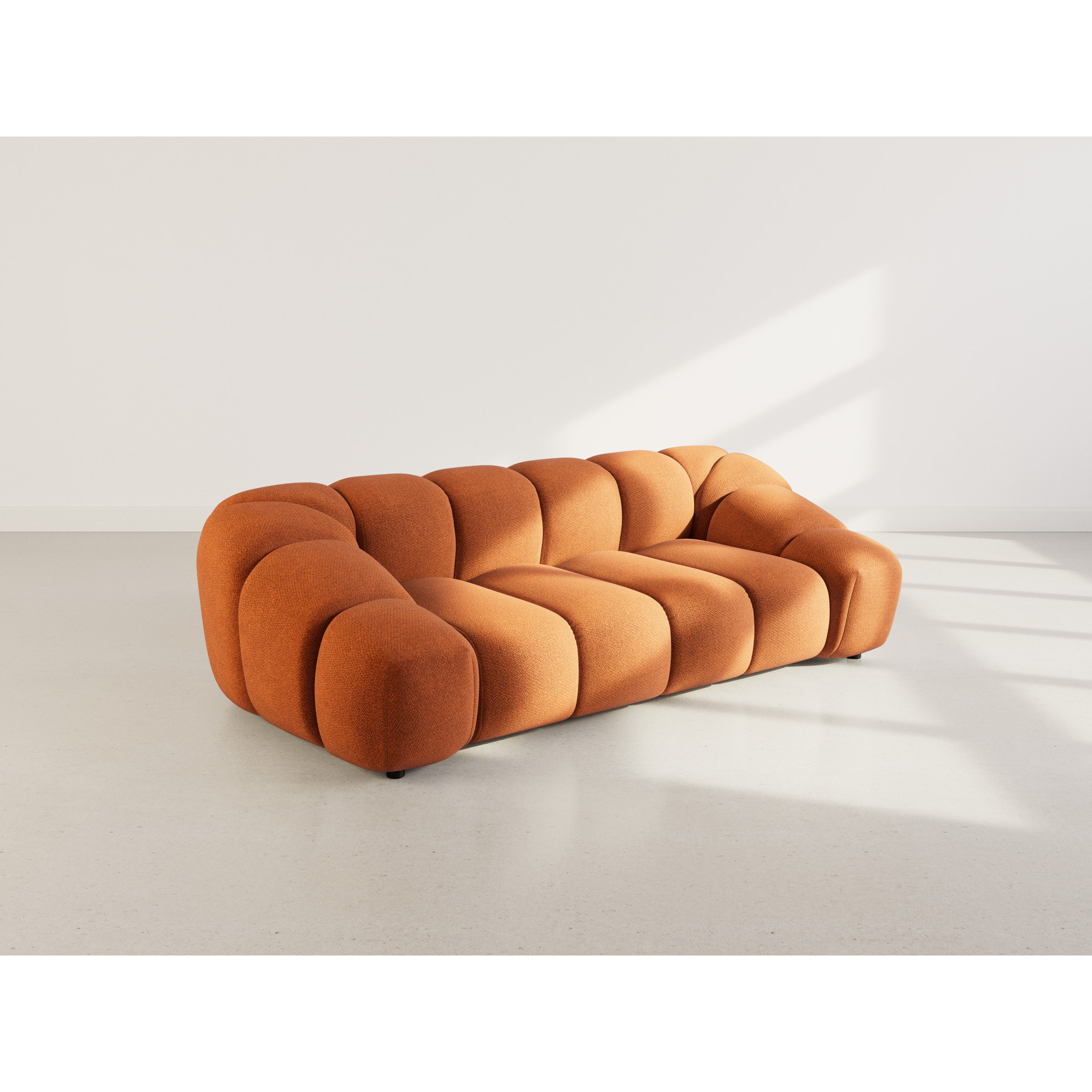 Ava - canapé 3 places en velours texturé - Terracotta