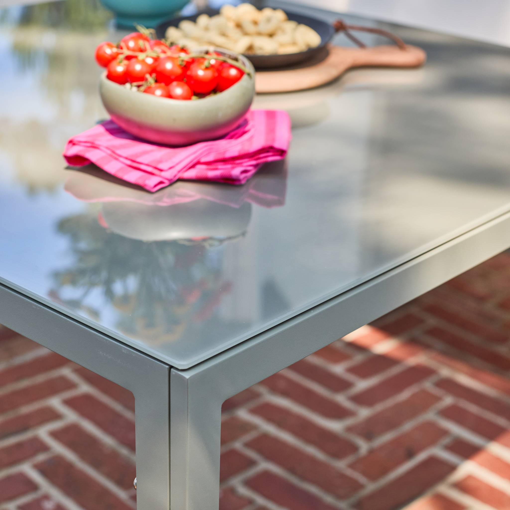 Salon, table de jardin aluminium 9 places CONVIVIO