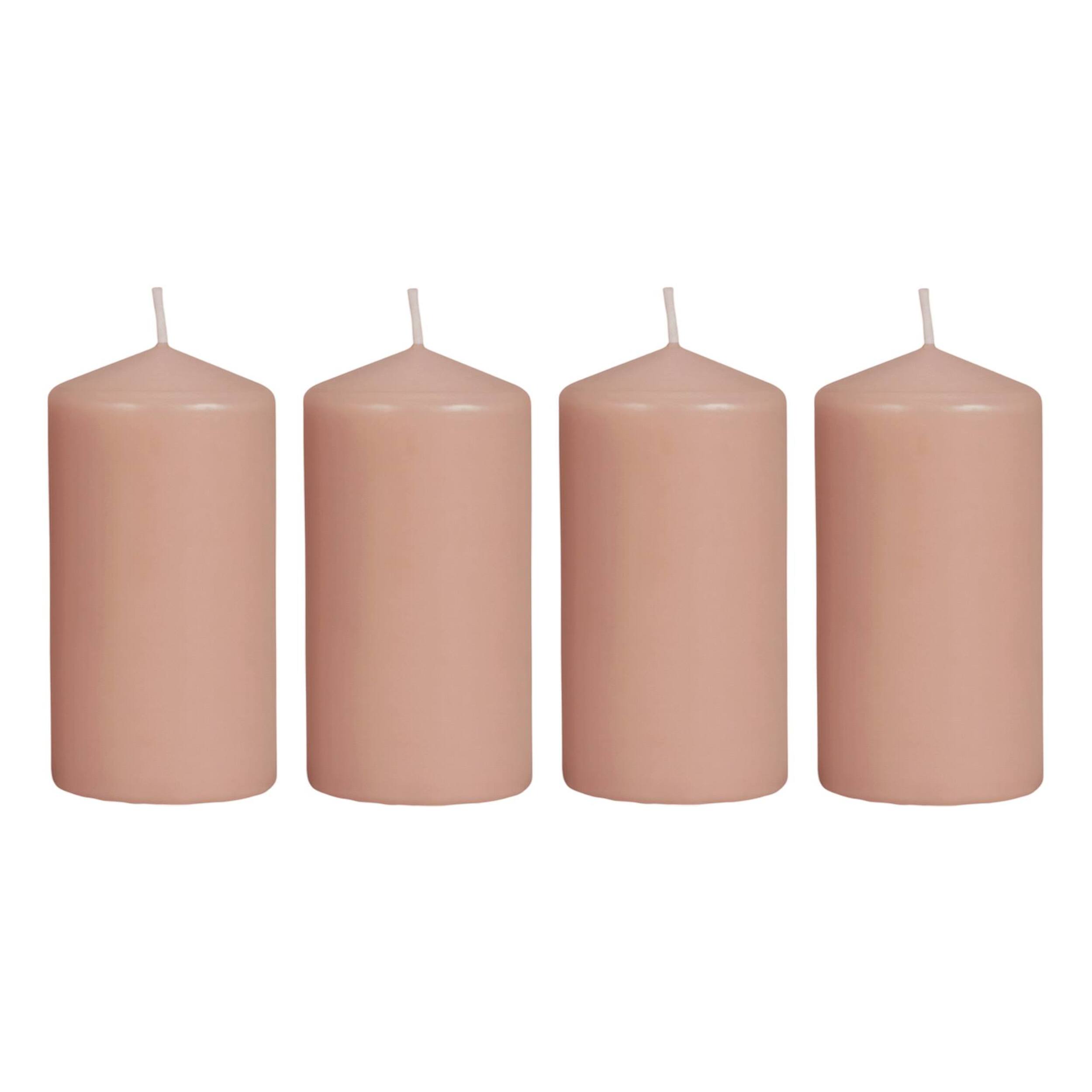 Set de 4 velas de cera en color caramelo ø5x10cm y 25h de combustión