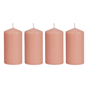 Set de 4 velas de cera en color caramelo ø5x10cm y 25h de combustión