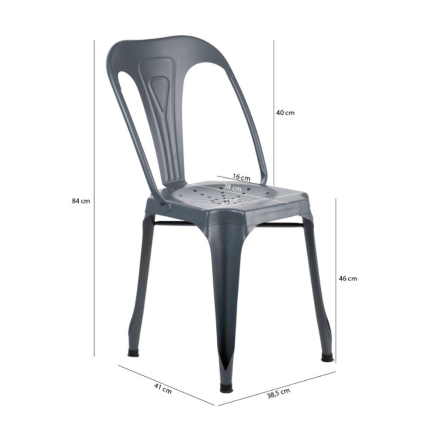Chaise vintage en métal style industriel - STEAL