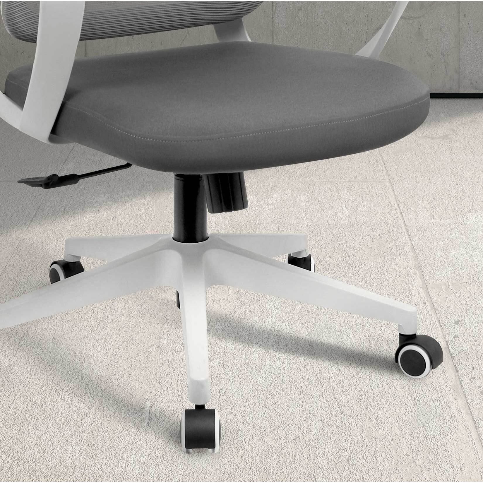 Silla de estudio Leah tela gris 107x66x61 cm