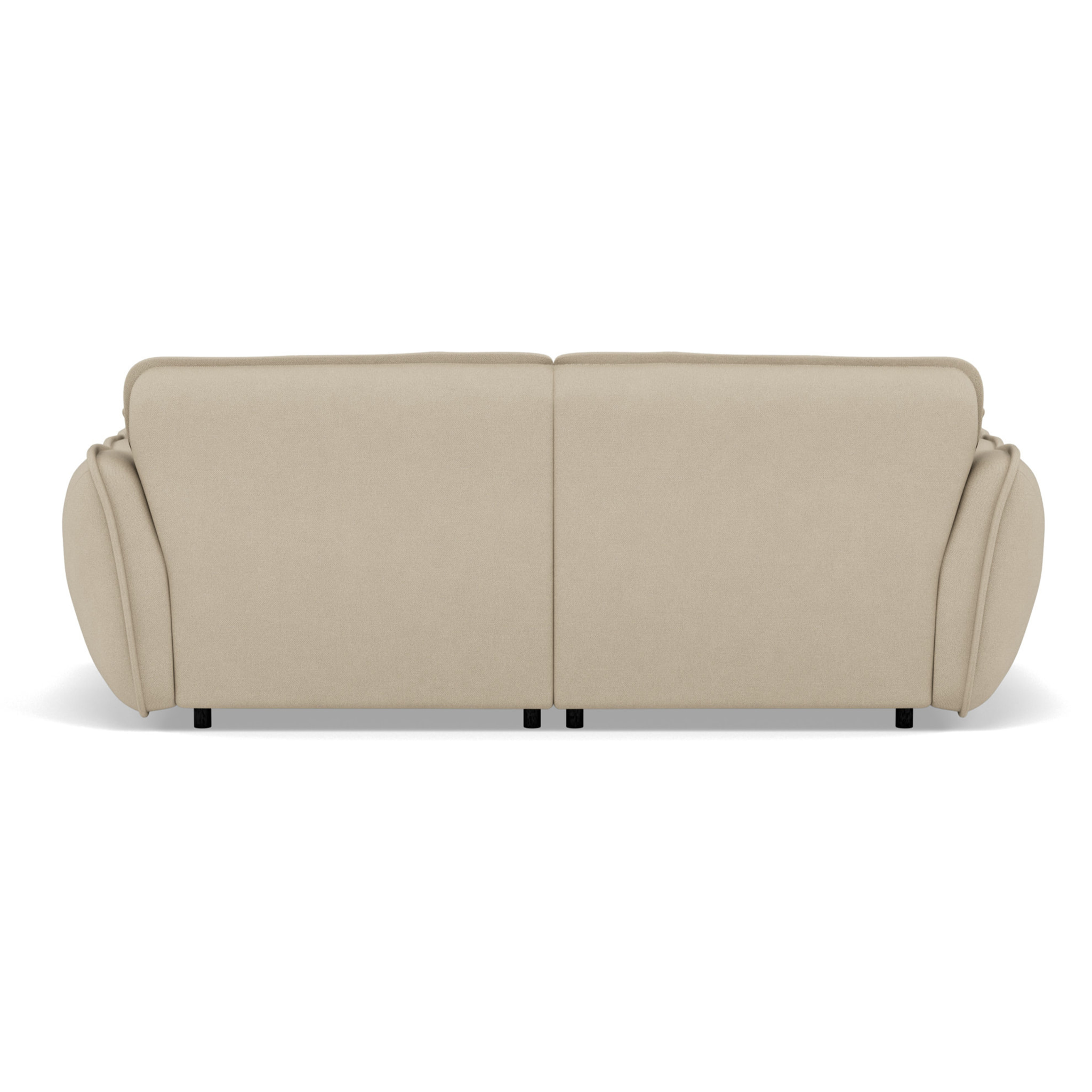 Thais - canapé droit 4 places avec double méridienne assise profonde en tissu texturé - Beige