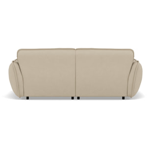 Thais - canapé droit 4 places avec double méridienne assise profonde en tissu texturé - Beige