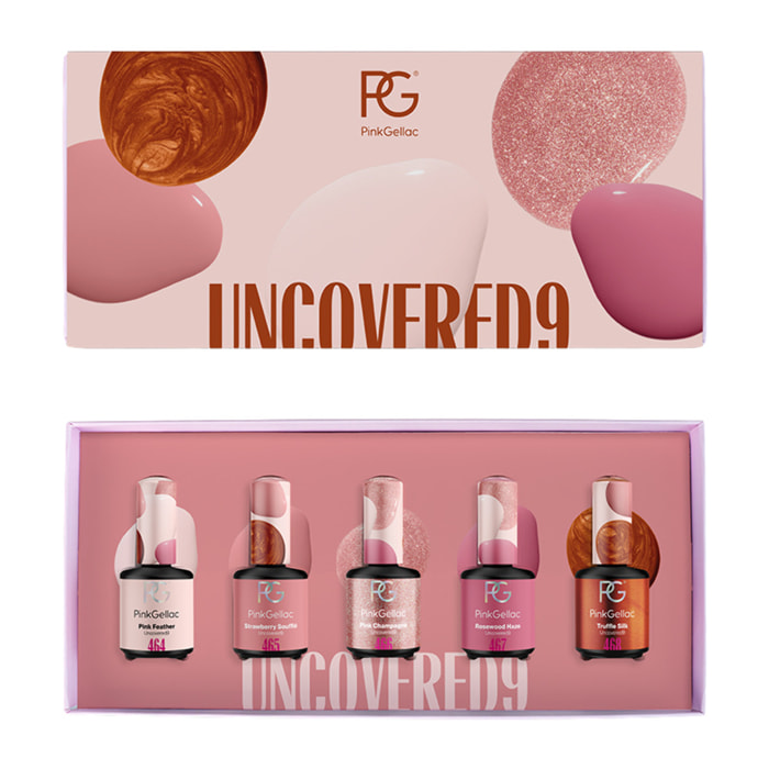 Set vernis semi-permanent - Uncovered9 - 5x 15 ml