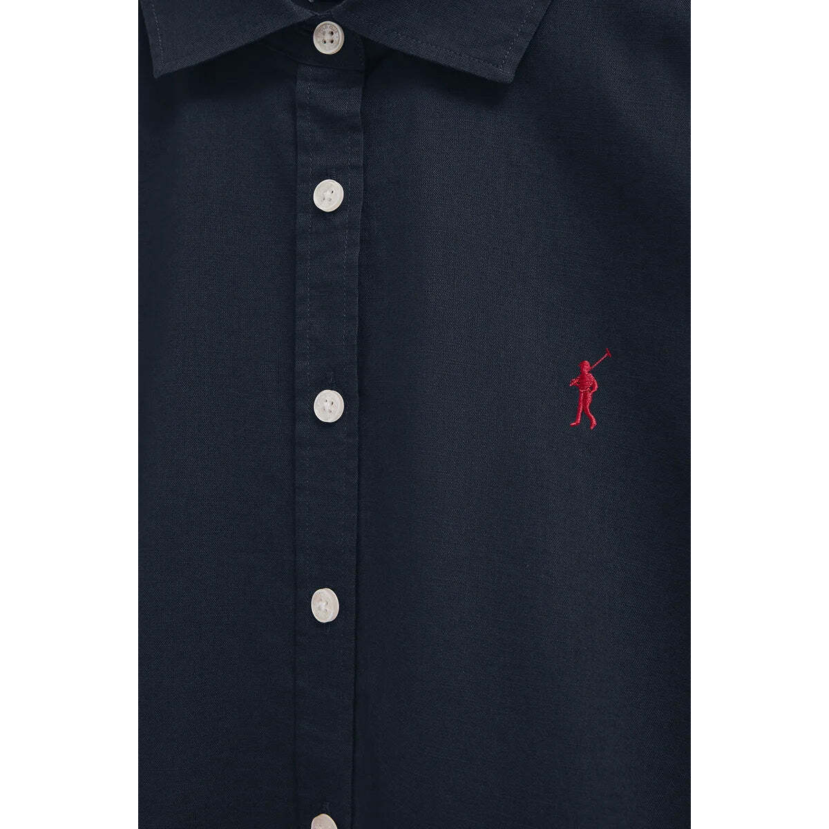 Camisa cotolino azul marino de corte holgado y bordado Rigby Go