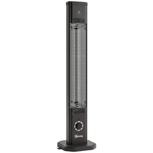 Radiateur infrarouge sur pied 2000W 8 niv. télécommande housse métal noir