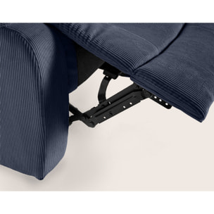 Armand - fauteuil relax électrique en velours côtelé - Bleu marine