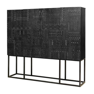 Aparador alto - Madera de Mango y patas de Hierro - 180x40x160cm