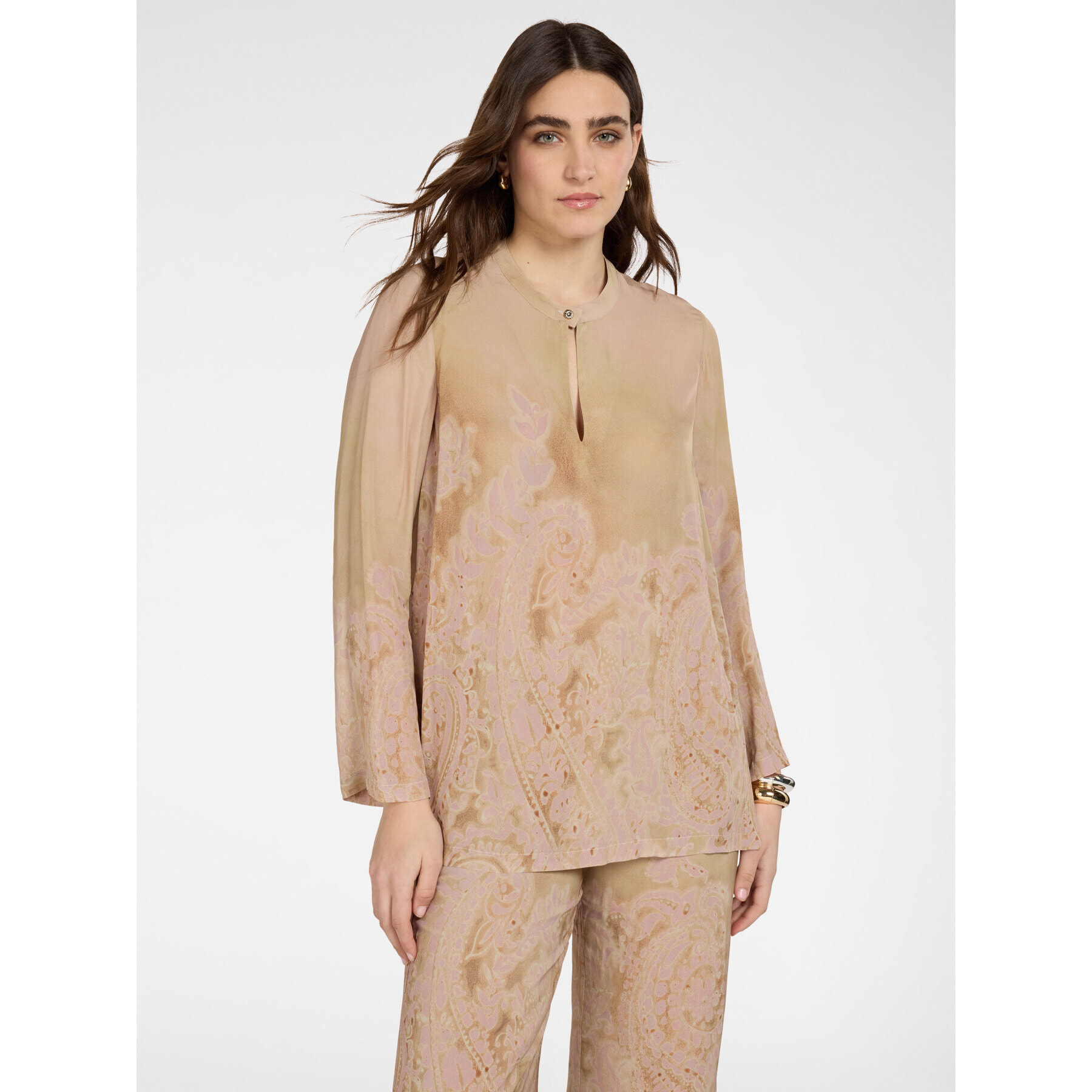 Elena Mirò - Blusa larga estampada - Beige