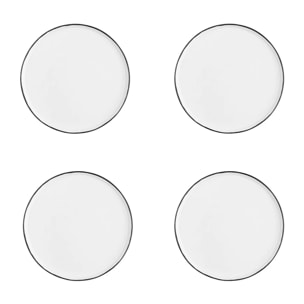 Assiette PURE Ø21,5cm - 4 pièces - Blanc Neige