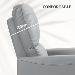 Fauteuil releveur massant chauffant inclinable - télécommande - tissu technique gris clair