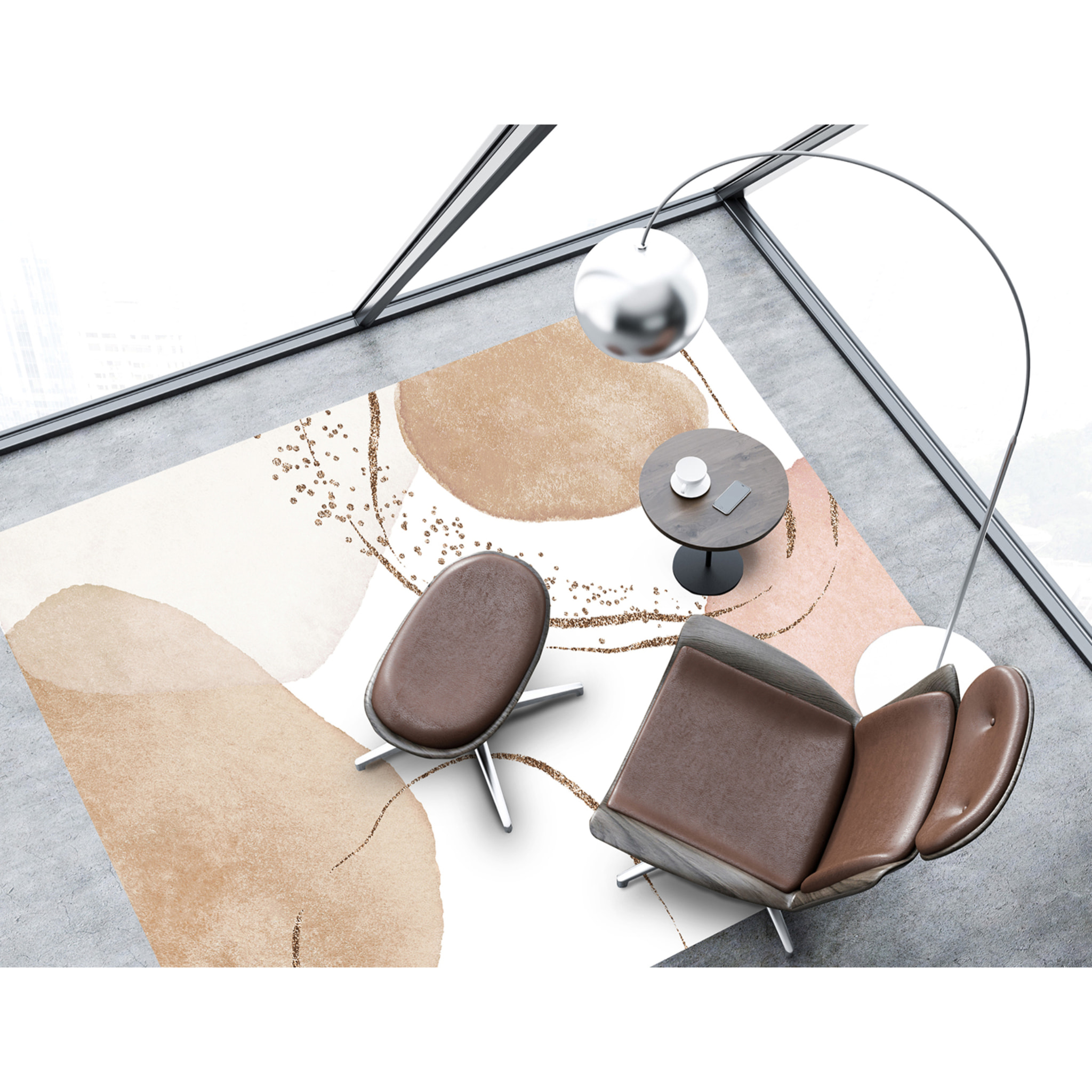 Alfombra de vinilo CERAMIKO, Ivanna, diseño moderno 200x300 cm