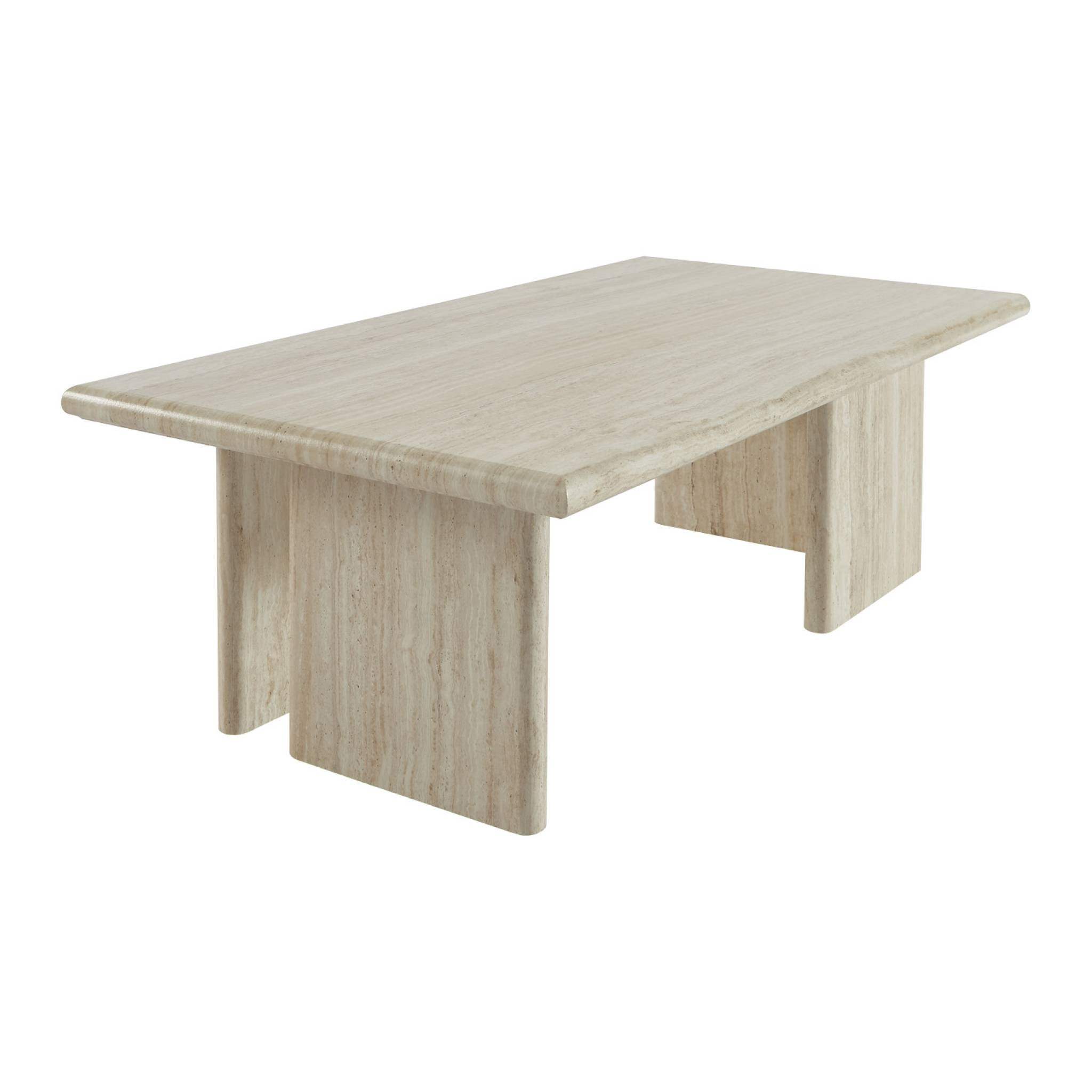 Table basse rectangulaire MDF effet travertin