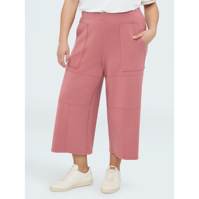 Fiorella Rubino - Pantalones cropped en scuba - Rosa