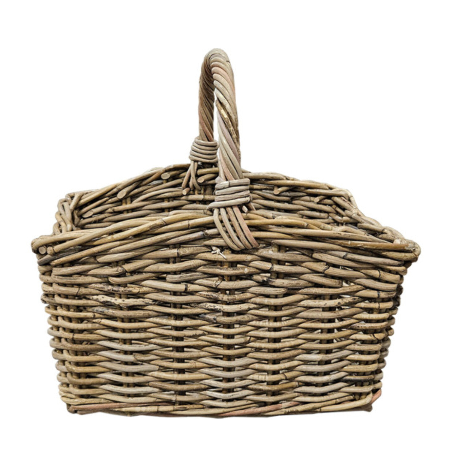 Panier rectangulaire avec grande anse H. 38 cm en kubu tressé - SIMON