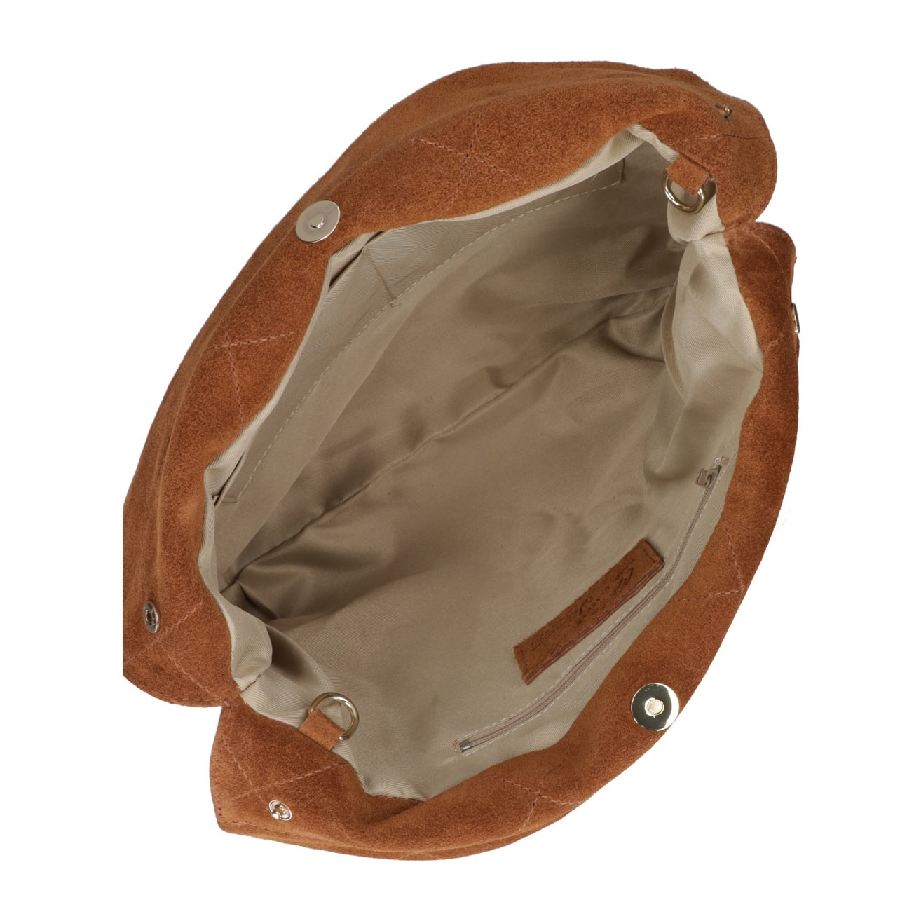 Borsa a spalla da donna Made in Italy - Modello Celeste Elite - Pelle scamosciata - 32.0 x 34.0 x 6.0 cm