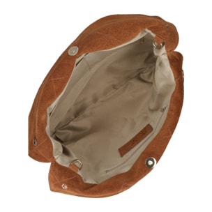 Borsa a spalla da donna Made in Italy - Modello Celeste Elite - Pelle scamosciata - 32.0 x 34.0 x 6.0 cm