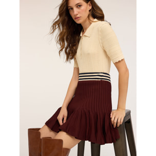 Motivi - Minigonna flared in maglia - Marrone