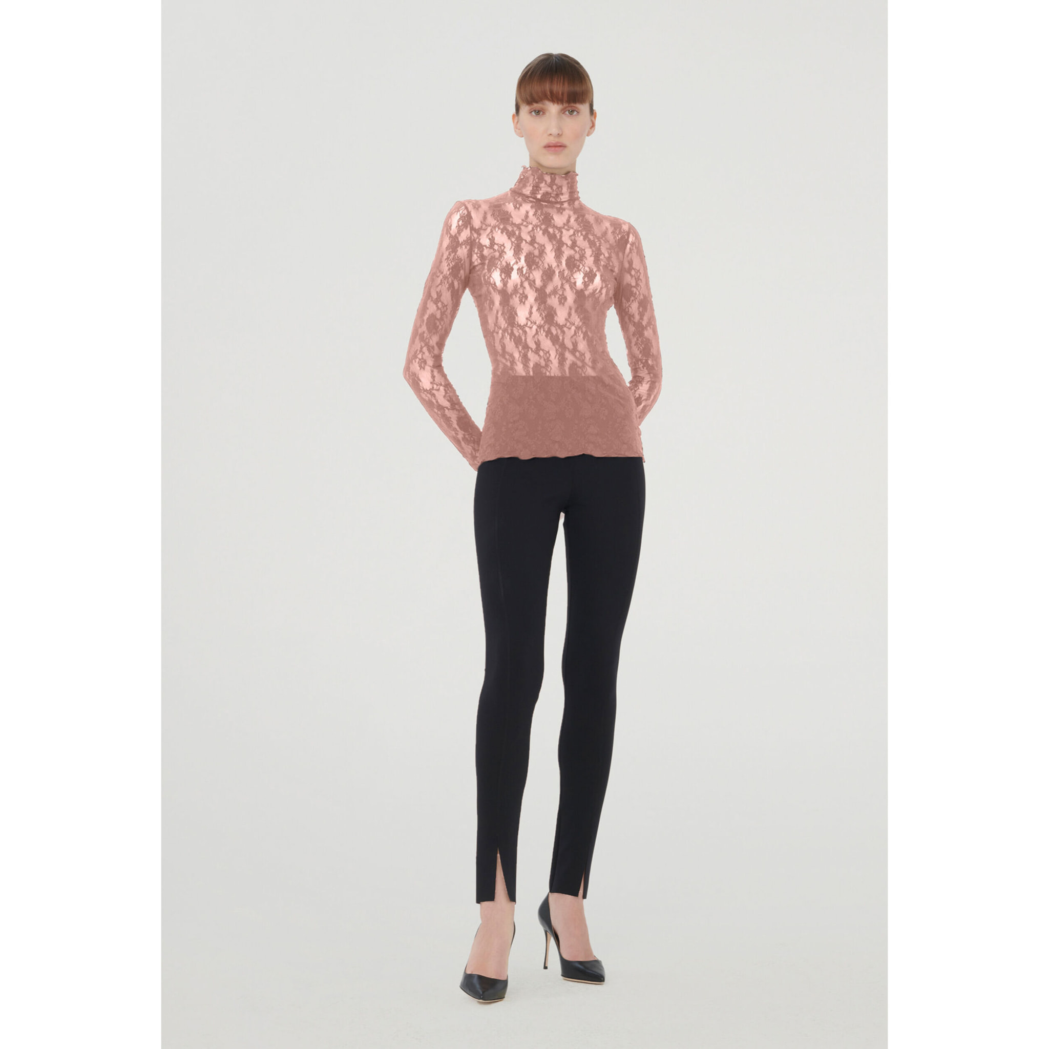 Top a maniche lunghe Floral Lace Top Long Sleeves