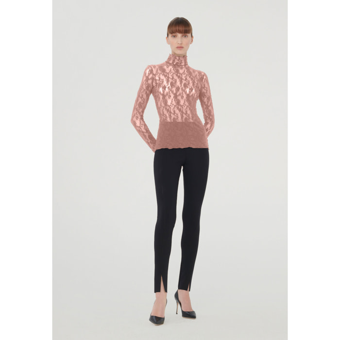 Top a maniche lunghe Floral Lace Top Long Sleeves