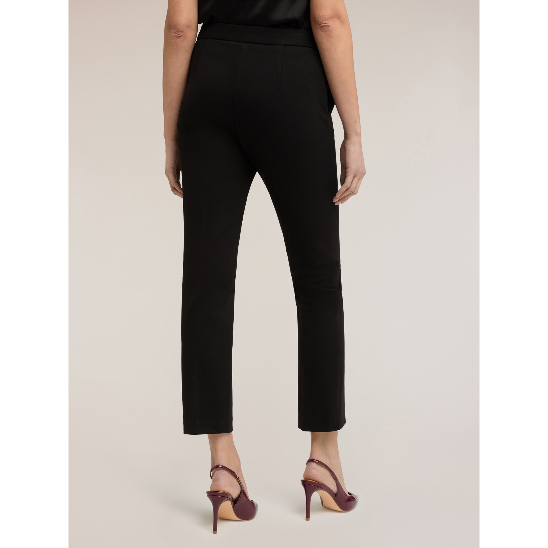 Motivi - Pantalones regulares en punto milano - Negro