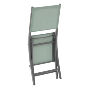 Lot de 4 chaises de jardin pliantes "Essentia" vert olive et graphite