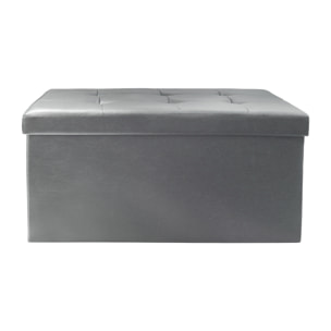 Coffre Banc Pliable Pu Gris