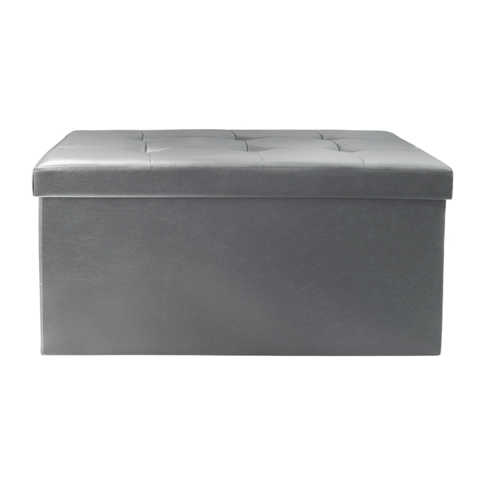 Coffre Banc Pliable Pu Gris
