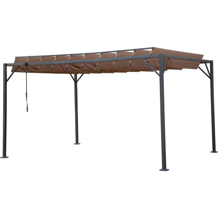 Pergola bioclimatique en tissu "Lodge" 3 x 4 m - Taupe