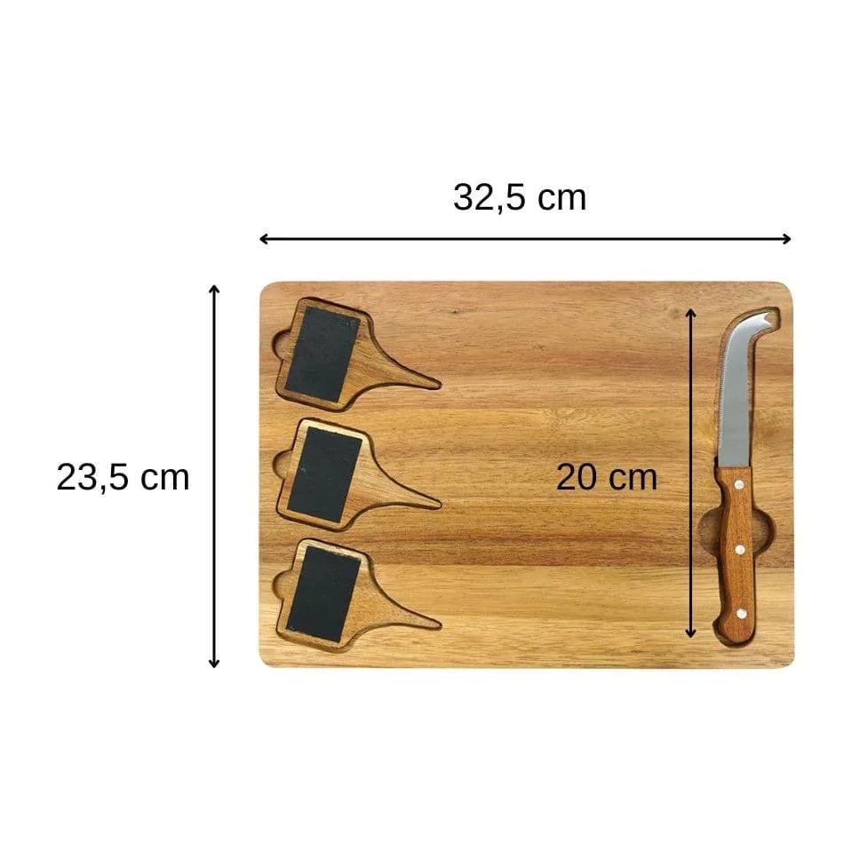 Plateau de fromages avec ardoises et couteau à fromage Fackelmann