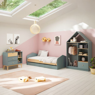 Armario vestidor juvenil Misty Cloud Verde Salvia - Oak Soft