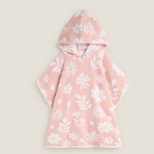 Toalla poncho flores Kayla color rosa 100% Algodón
