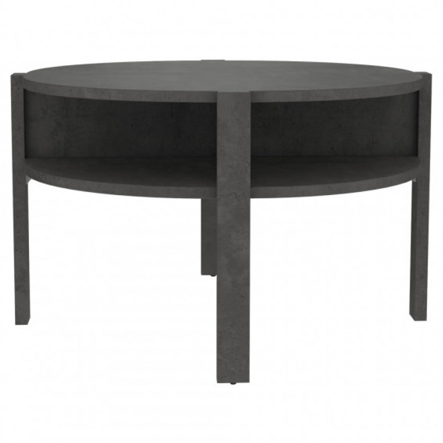 Table basse ronde en bois avec niches - 5 coloris - BAGO