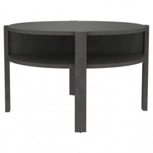 Table basse ronde en bois avec niches - 5 coloris - BAGO