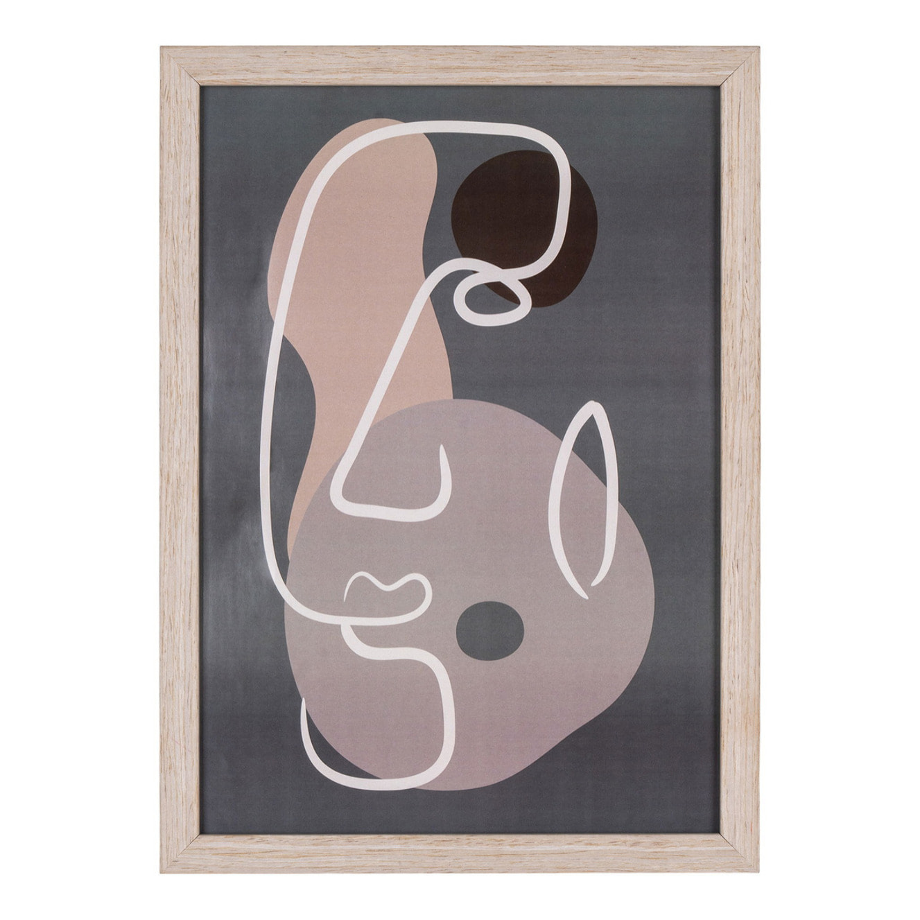 Set 3 cornici Madison con stampe line art in toni naturali 21x30 cm