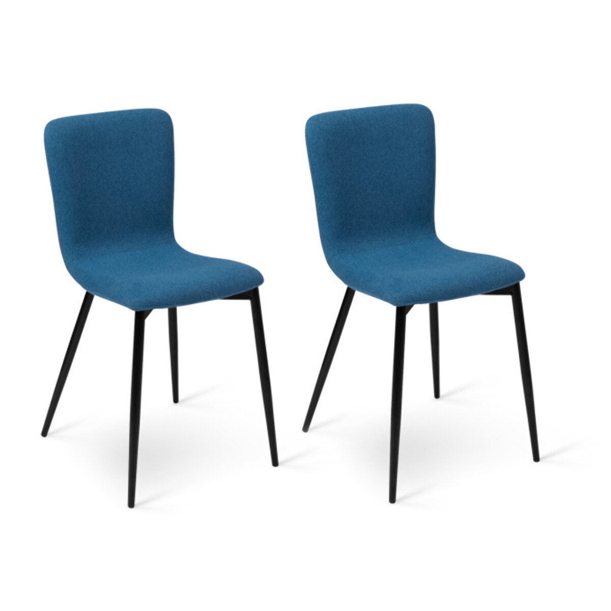 Chaises Margot en velours - Bleu canard