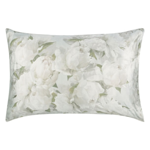 Taie d'oreiller imprimée en satin de coton, PEONIA GRANDE, Gris