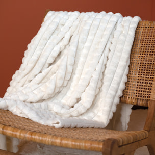 Tissu fausse fourrure  - Effet matelassé - Blanc