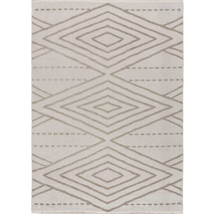 LUX Alfombra geométrica en estilo étnico en color beige, varias medidas disponibles.