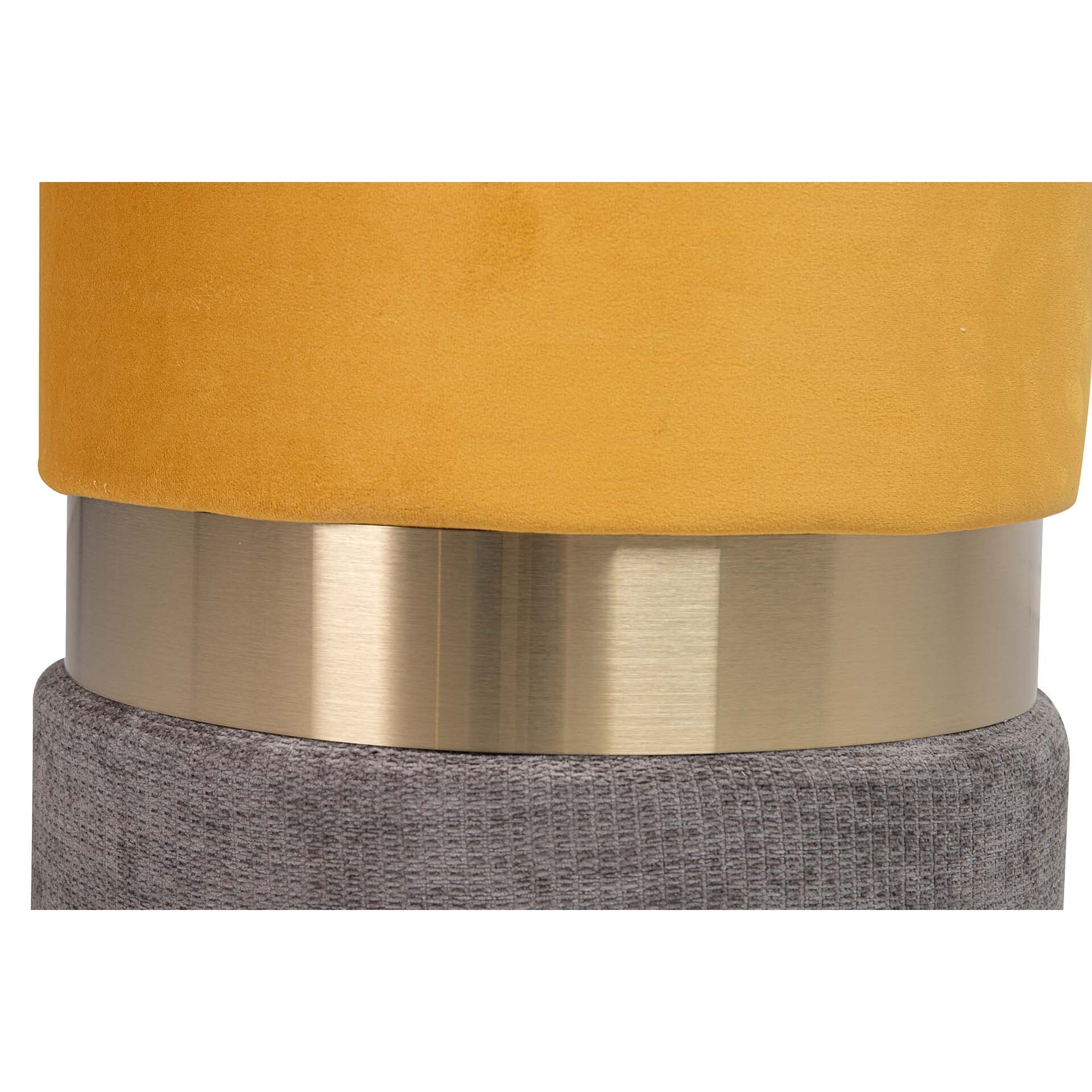 Puff Velvet Amarillo Gris 40x40x44 Cm
