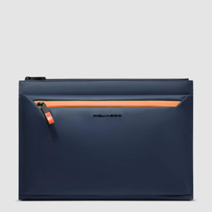 Piquadro Pochette porta iPad® in tessuto gommato resistente all'acqua con tasca per AirPods®