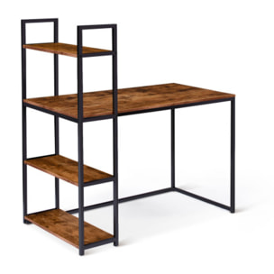 Bureau bibliothèque 2 en 1 Elize en bois et métal