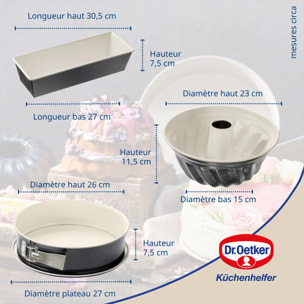 Set de 3 moules à pâtisserie Dr Oetker Back-Trend