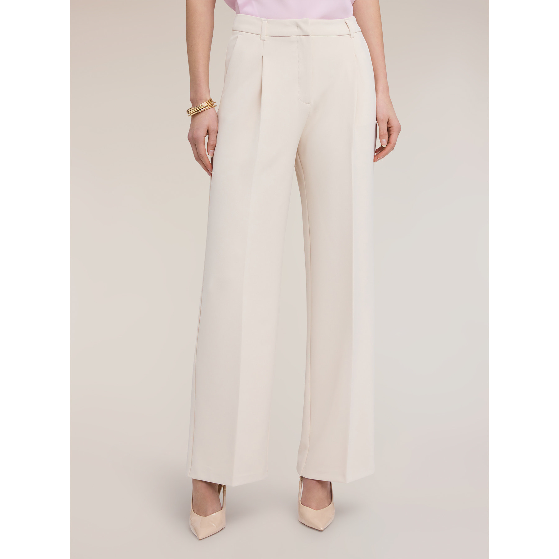 Motivi - Pantaloni palazzo in crêpe - Beige