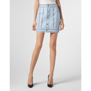 PHILIPP PLEIN Leather Skirt Short Crystal