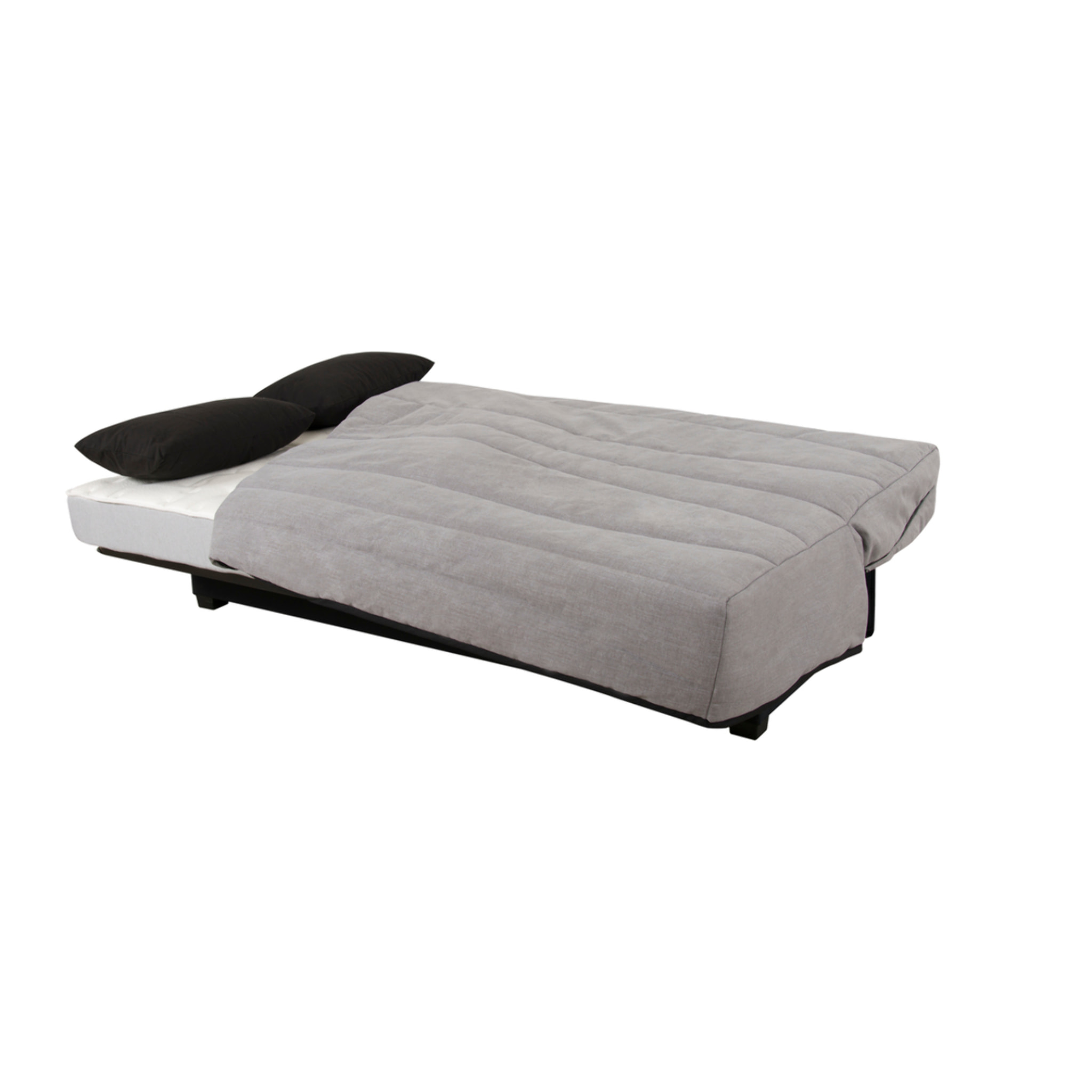 Canapé convertible Noah, matelas Simmons, 130 x 190 cm, 2 coussins offerts, gris
